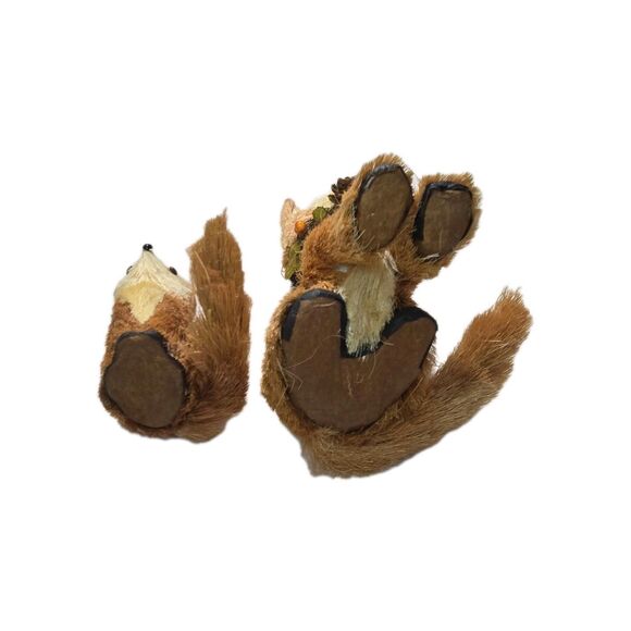 Rustic Brush Fox Farmhouse Figures Set of 2 Autumn Thanksgiving Tabletop Decor - Picture 13 of 13